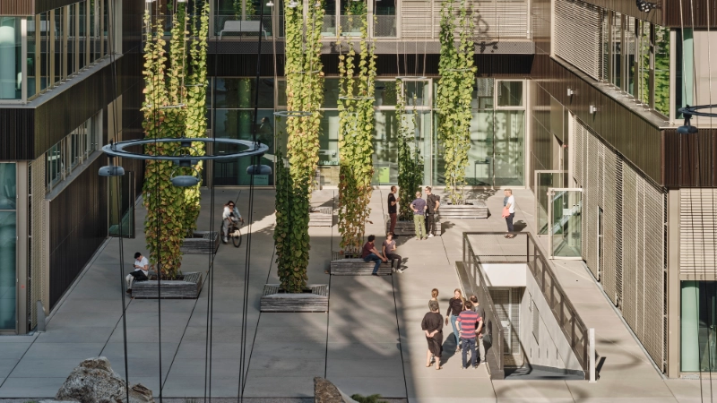 Der JobRad Campus aus erhöhter Perspektive Der JobRad Campus aus erhöhter Perspektive